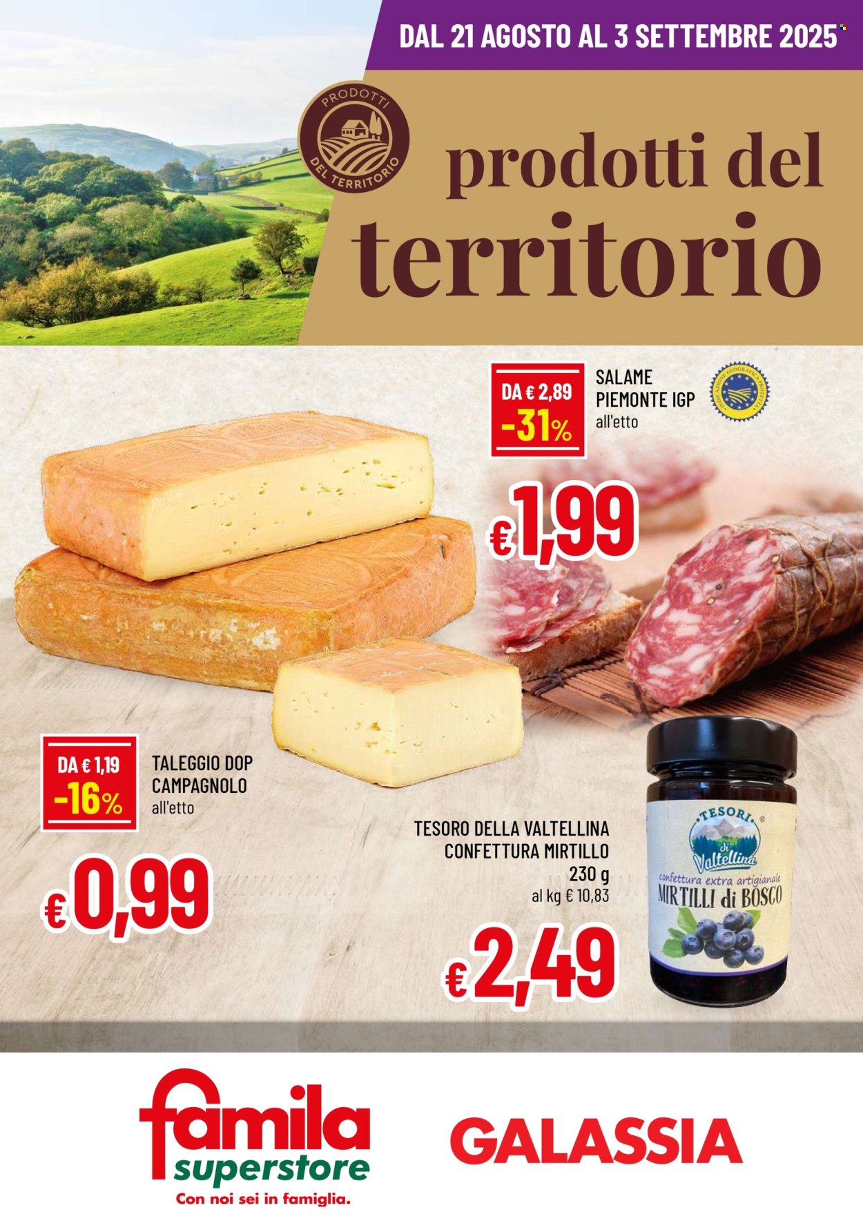 Volantino Famila - 21/8/2025 - 3/9/2025. Pagina 1