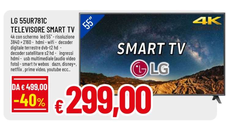 LG 55UR781C TELEVISORE SMART TV