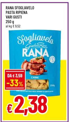 RANA SFOGLIAVELO PASTA RIPIENA VARI GUSTI