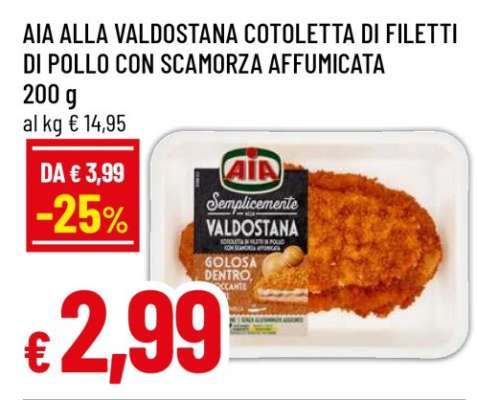 AIA ALLA VALDOSTANA COTOLETTA DI FILETTI DI POLLO CON SCAMORZA AFFUMICATA