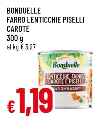 BONDUELLE FARRO LENTICCHIE PISELLI CAROTE