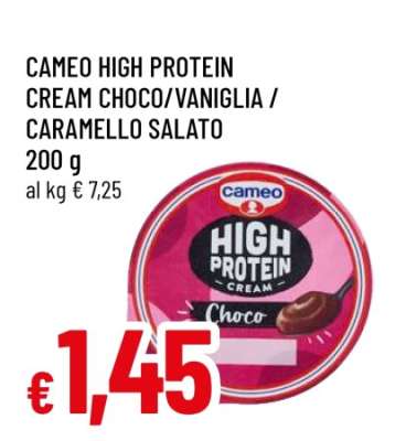 CAMEO HIGH PROTEIN CREAM CHOCO/VANIGLIA / CARAMELLO SALATO