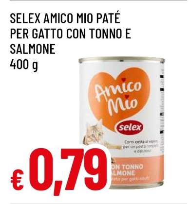 SELEX AMICO MIO PATÉ PER GATTO CON TONNO E SALMONE