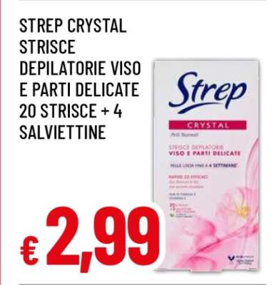 STREP CRYSTAL STRISCE DEPILATORIE VISO E PARTI DELICATE