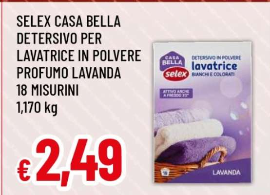 SELEX CASA BELLA DETERSIVO PER LAVATRICE IN POLVERE PROFUMO LAVANDA