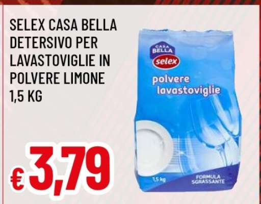 Selex Casa Bella Detersivo per Lavastoviglie in Polvere Limone