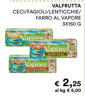 VALFRUTTA CECI/FAGIOLI/LENTICCHIE/FARRO AL VAPORE