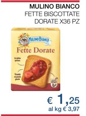 MULINO BIANCO FETTE BISCOTTATE DORATE X36 PZ