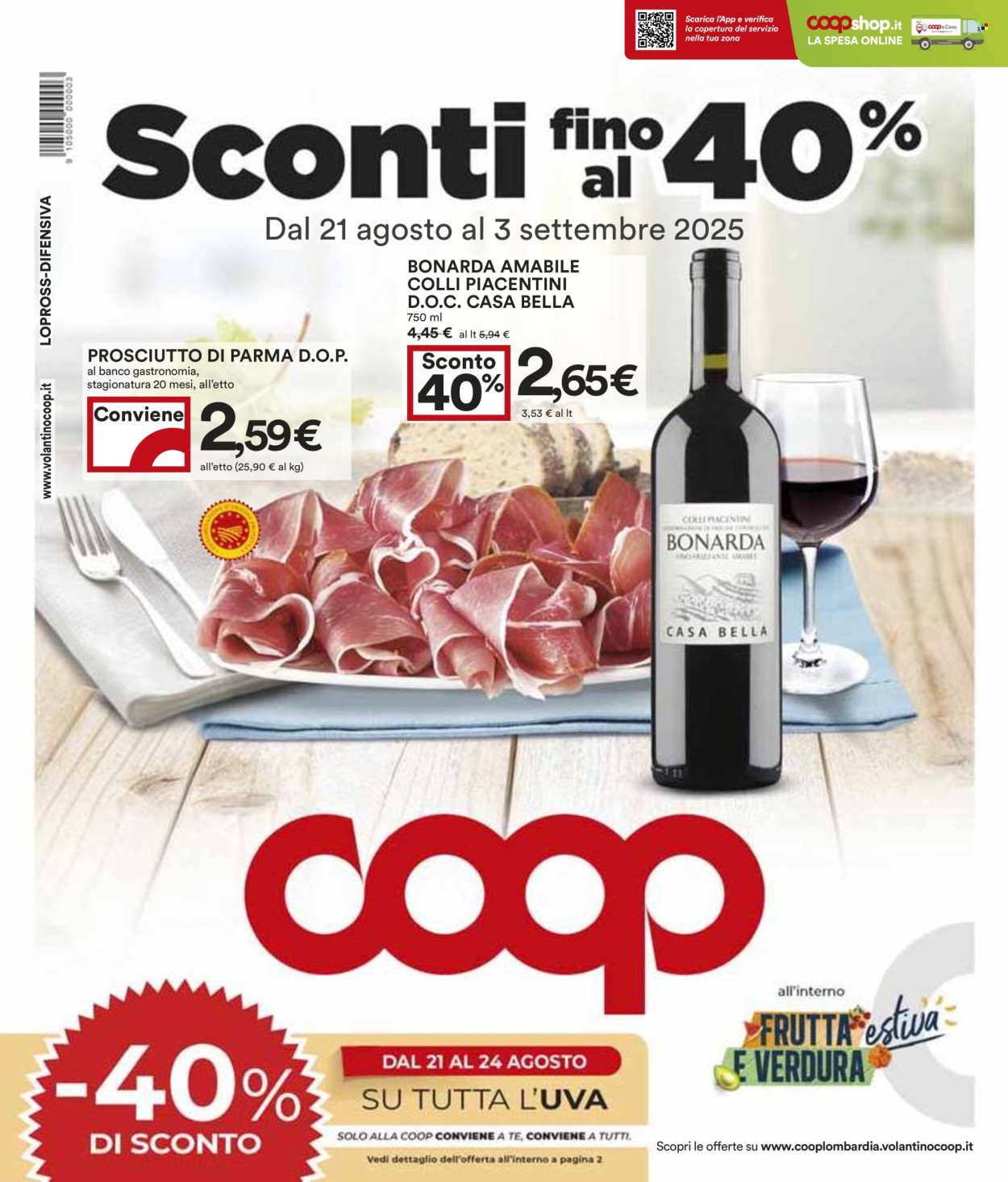 Volantino Coop - 21/8/2025 - 3/9/2025. Pagina 1