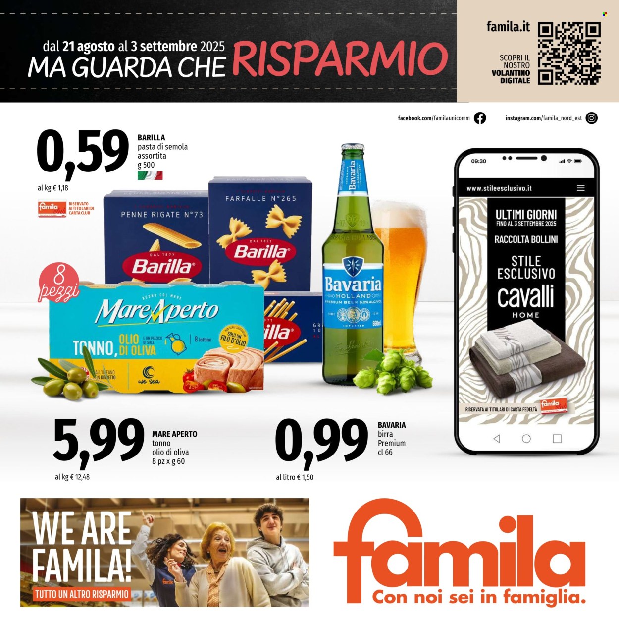 Volantino Famila - 21/8/2025 - 3/9/2025. Pagina 1