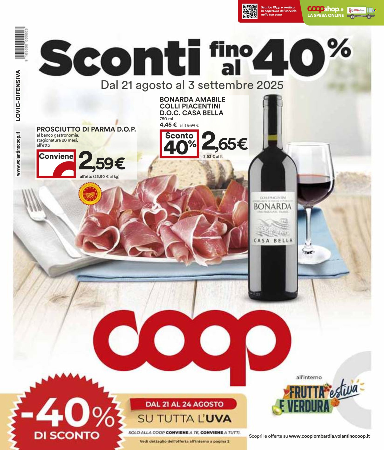 Volantino Coop - 21/8/2025 - 3/9/2025. Pagina 1