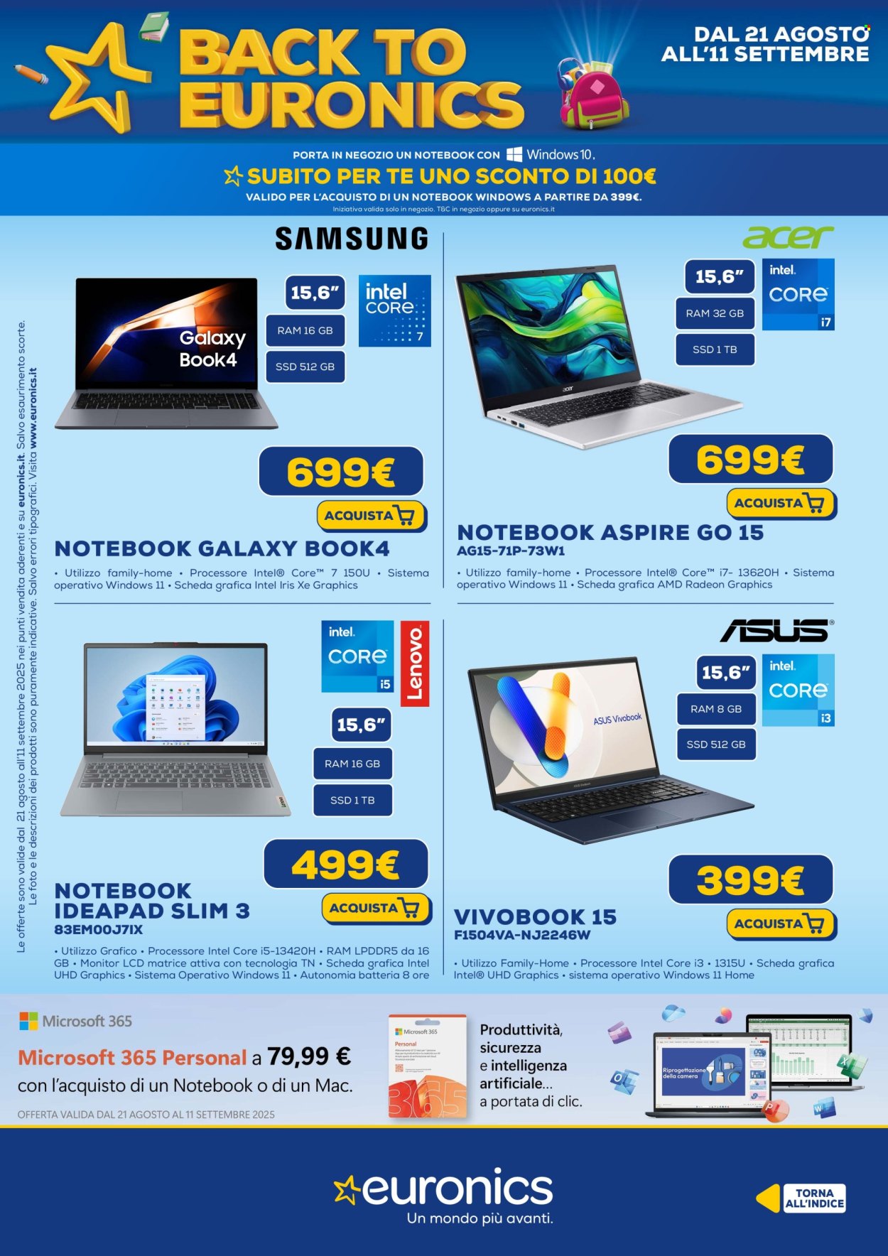 Volantino Euronics - 21/8/2025 - 11/9/2025. Pagina 7