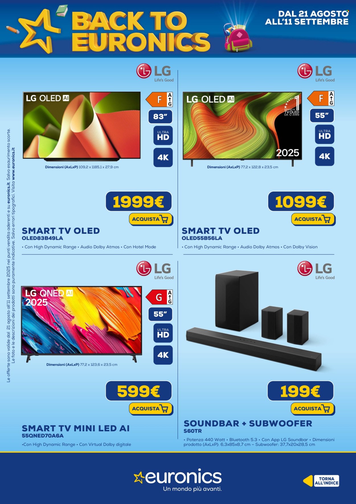 Volantino Euronics - 21/8/2025 - 11/9/2025. Pagina 21