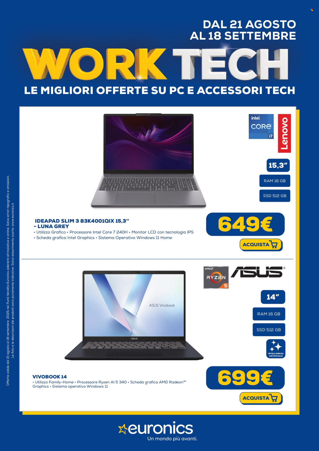 Volantino Euronics - 21/8/2025 - 18/9/2025. Pagina 1