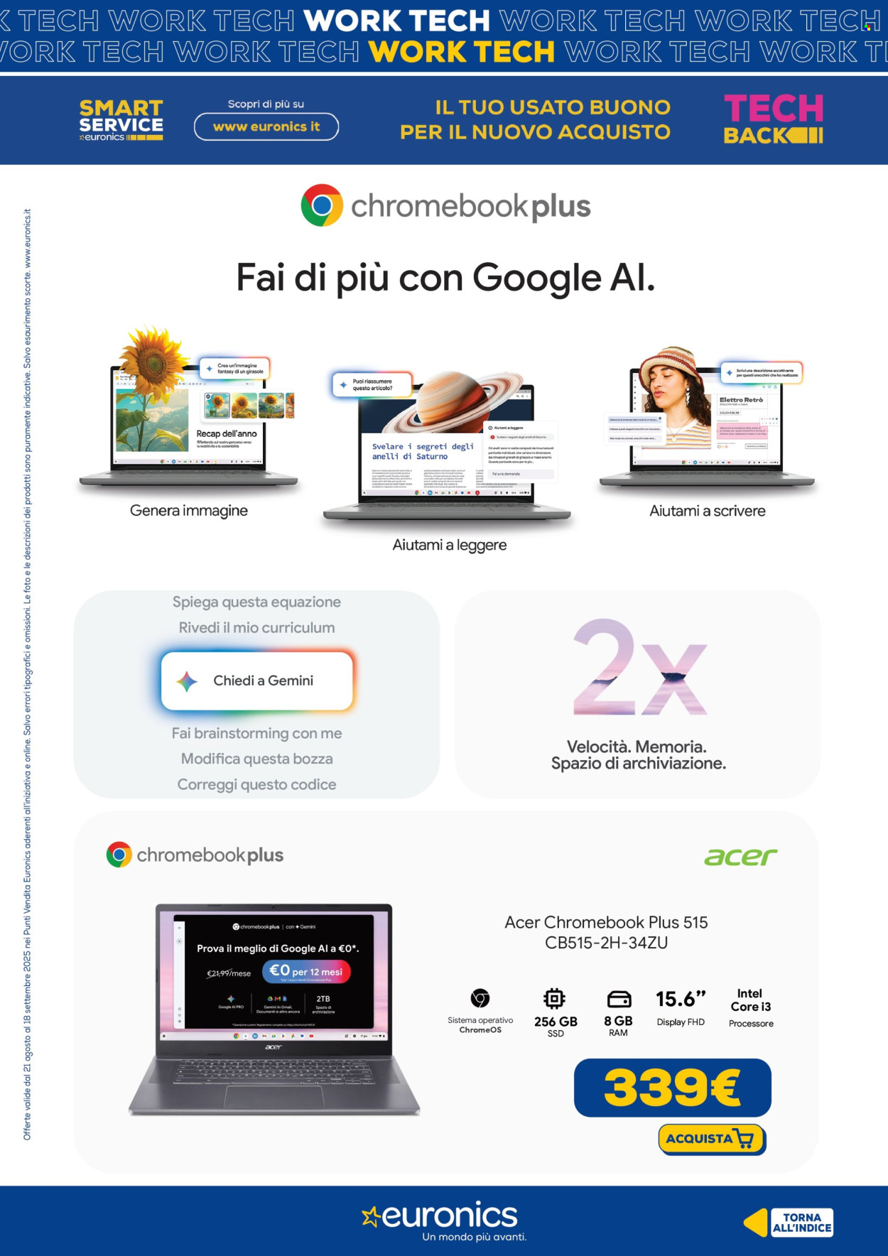 Volantino Euronics - 21/8/2025 - 18/9/2025. Pagina 3