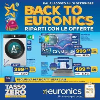 Volantino Euronics - 21/8/2025 - 11/9/2025.