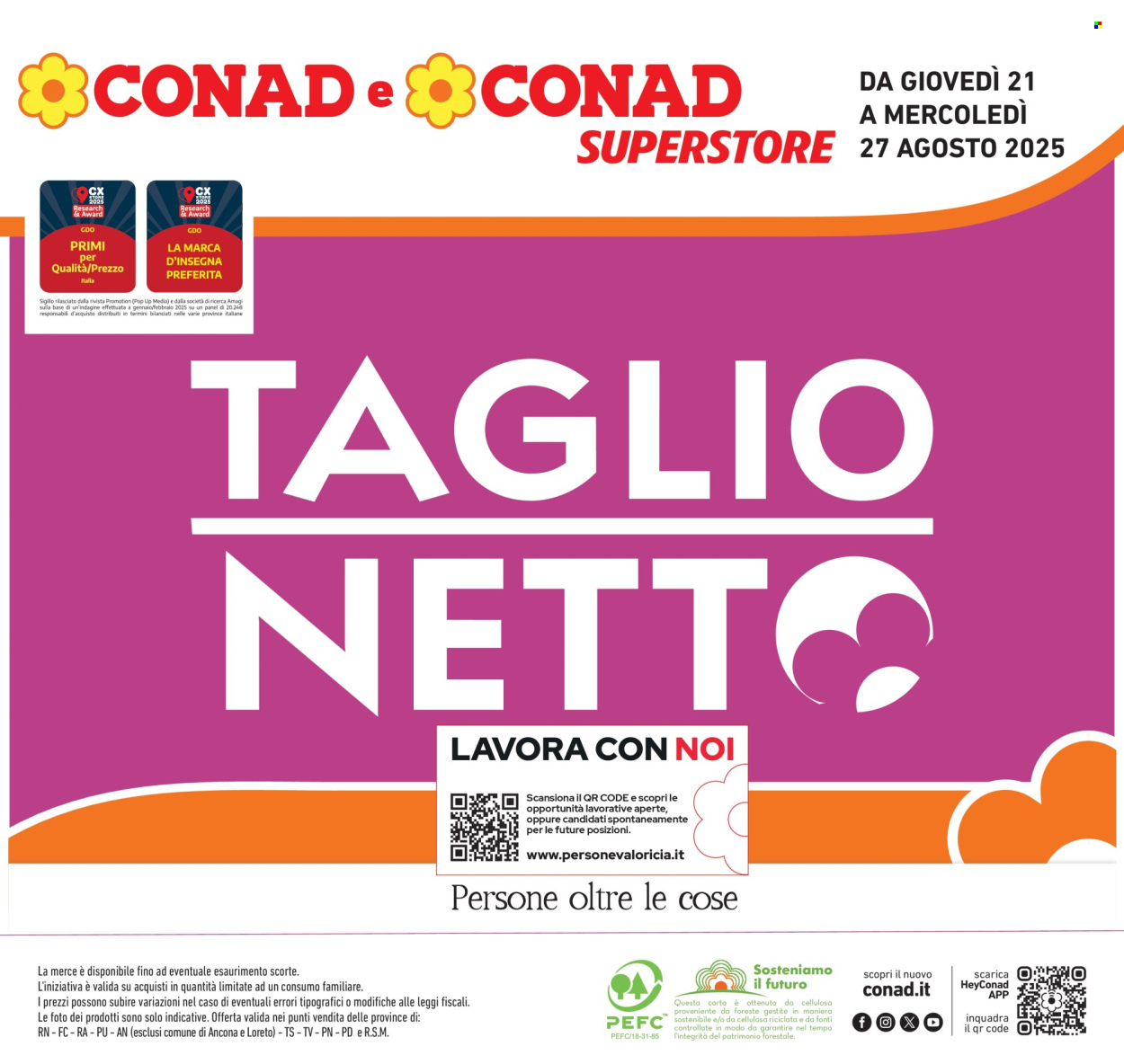 Volantino Conad Superstore - 21/8/2025 - 27/8/2025. Pagina 1