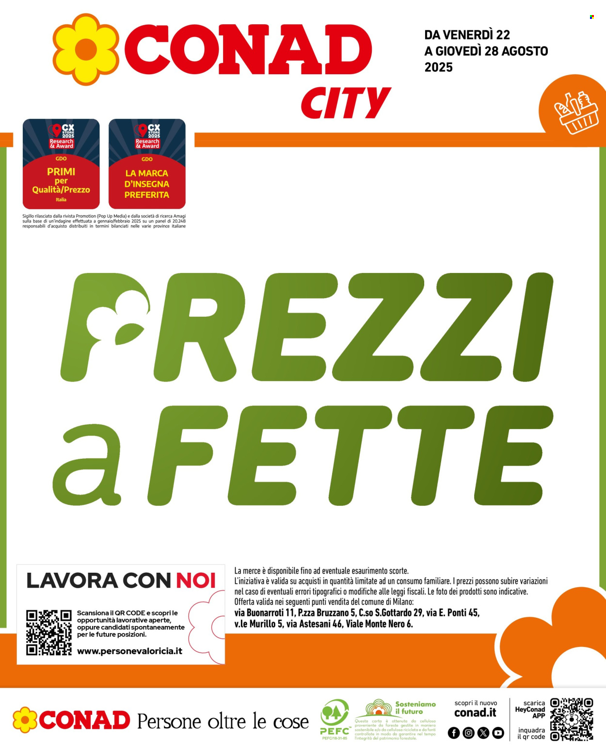 Volantino Conad City - 22/8/2025 - 28/8/2025. Pagina 1