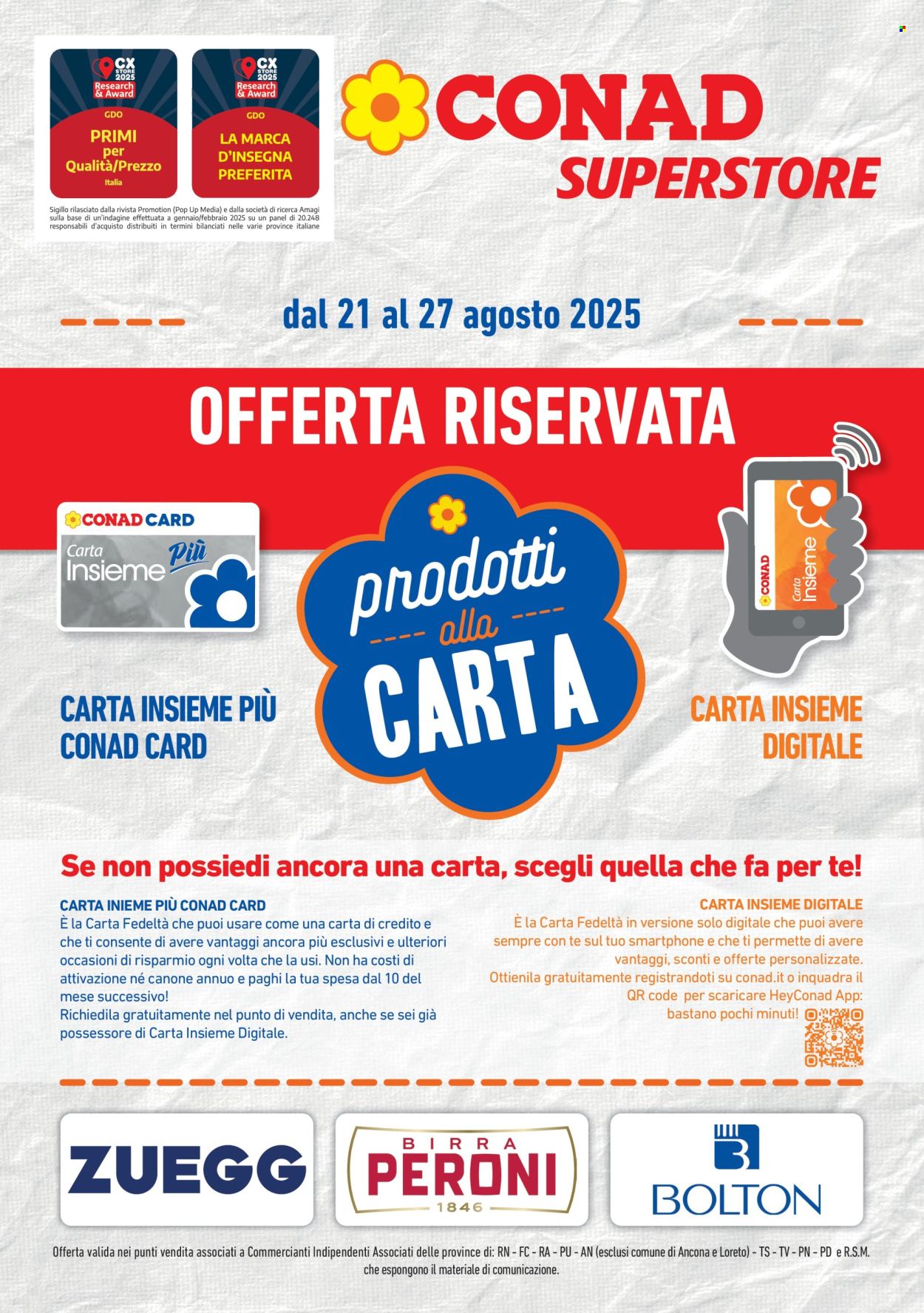 Volantino Conad Superstore - 21/8/2025 - 27/8/2025. Pagina 1