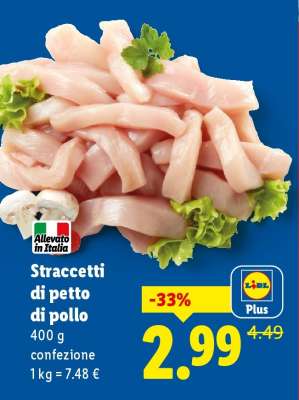 Straccetti di petto di pollo