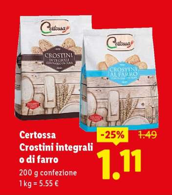Certossa Crostini integrali o di farro