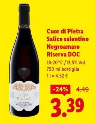 Cuor di Pietra Salice salentino Negroamaro Riserva DOC