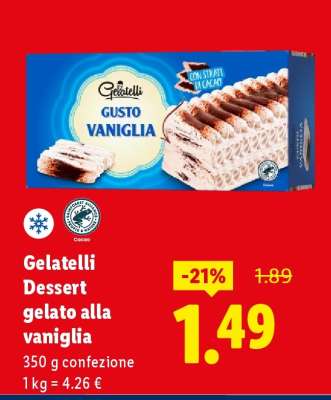 Gelatelli Dessert gelato alla vaniglia