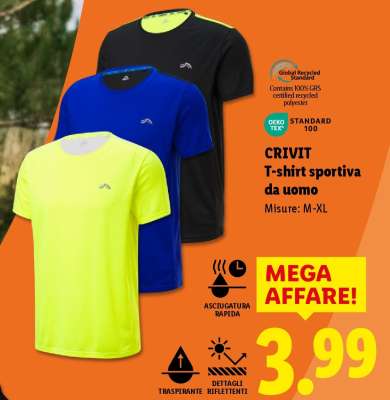 CRIVIT T-shirt sportiva da uomo
