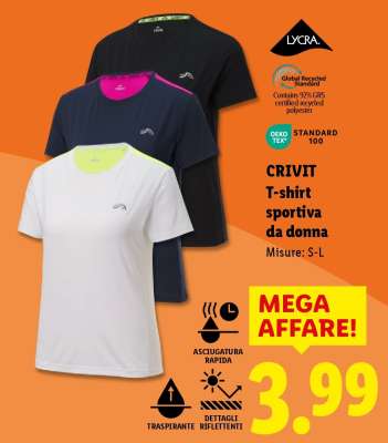 CRIVIT T-shirt sportiva da donna