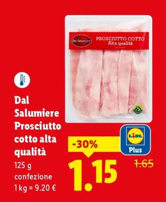 Dal Salumiere Prosciutto cotto alta qualità
