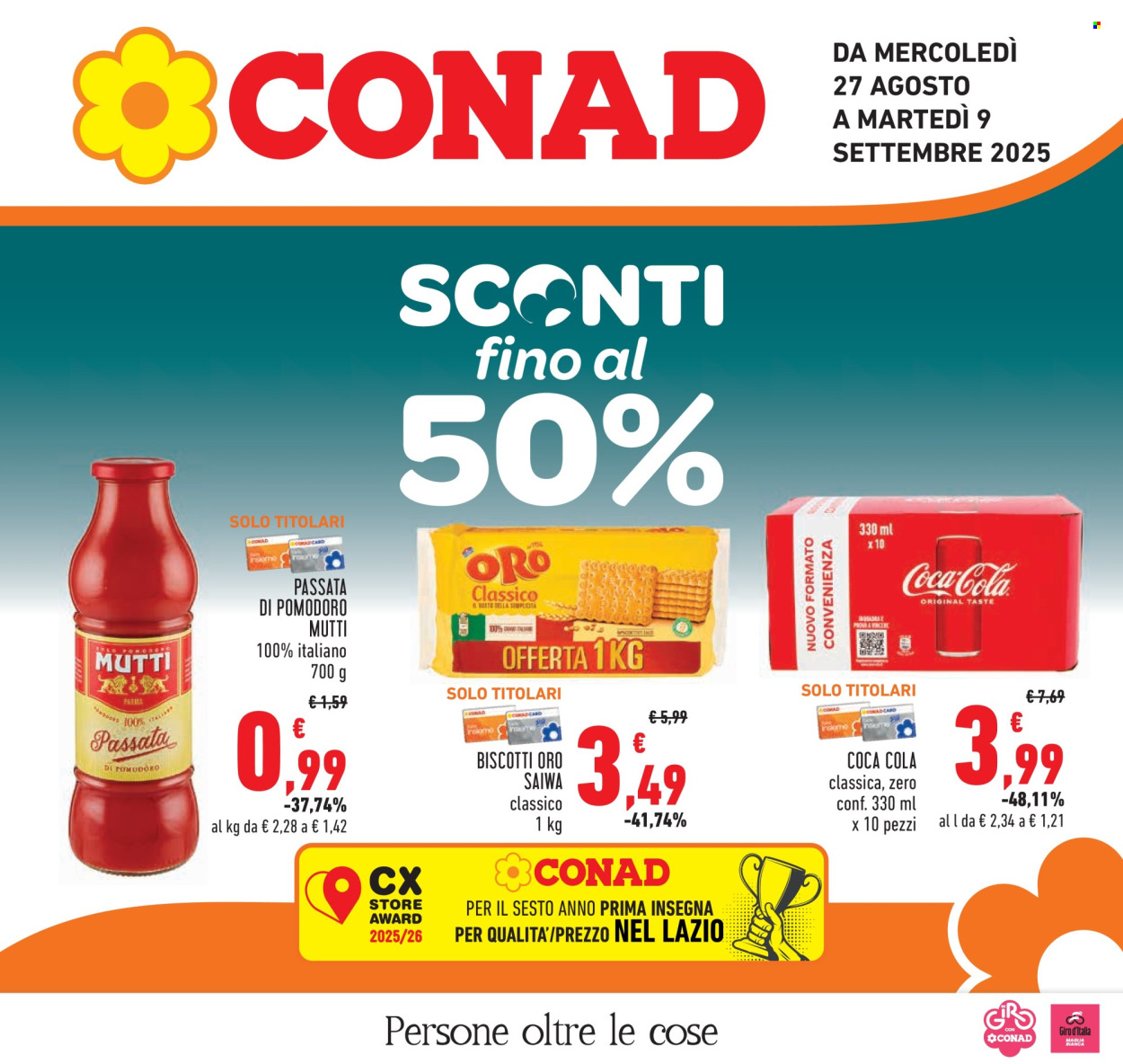 Volantino Conad - 27/8/2025 - 9/9/2025. Pagina 1