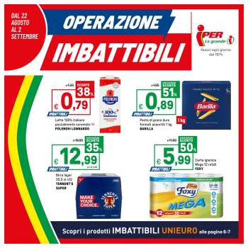 Volantino Iper, La grande i - 22/8/2025 - 2/9/2025.