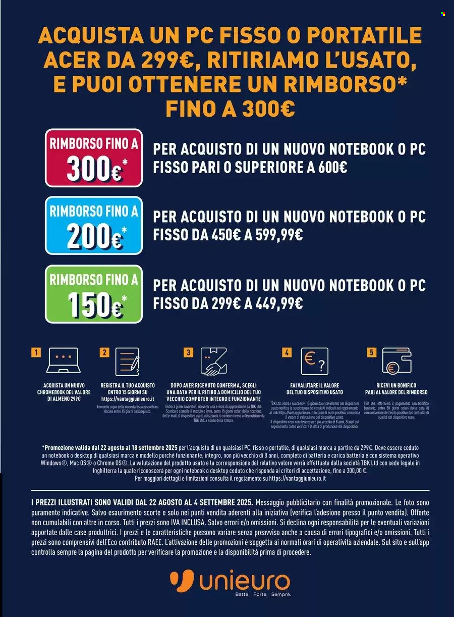 Volantino Unieuro - 22/8/2025 - 4/9/2025. Pagina 7