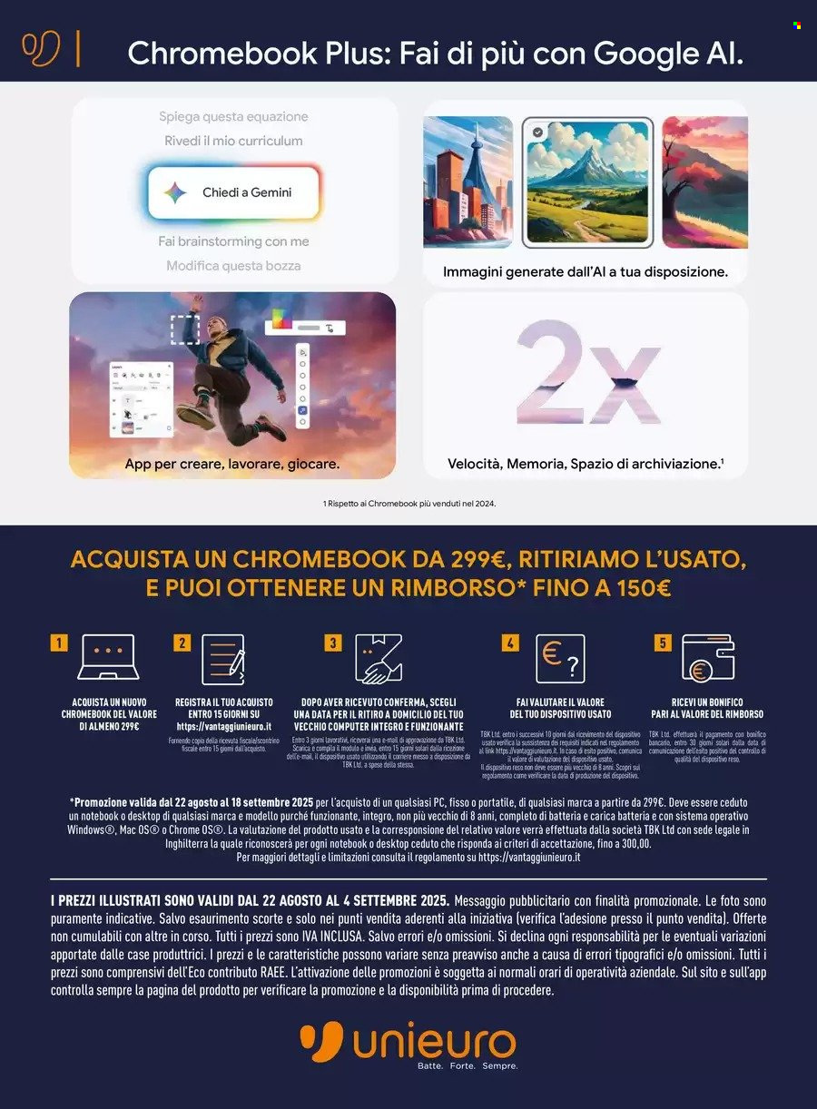 Volantino Unieuro - 22/8/2025 - 4/9/2025. Pagina 8