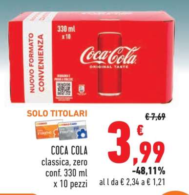 Coca Cola classica, zero