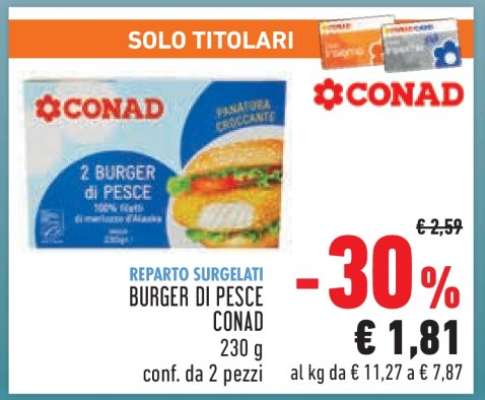 BURGER DI PESCE CONAD