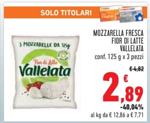 Mozzarella Fresca Fior di Latte Vallelata