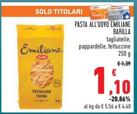 PASTA ALL'UOVO EMILIANE BARILLA