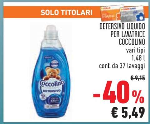 Detersivo Liquido per Lavatrice Coccolino