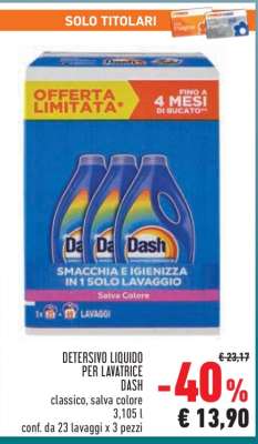 DETERSIVO LIQUIDO PER LAVATRICE DASH