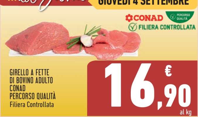 GIRELLO A FETTE DI BOVINO ADULTO CONAD PERCORSO QUALITÀ