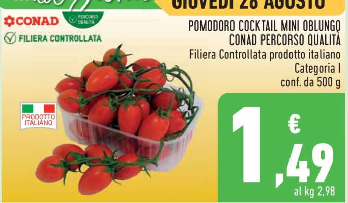POMODORO COCKTAIL MINI OBLUNGO CONAD PERCORSO QUALITÀ
