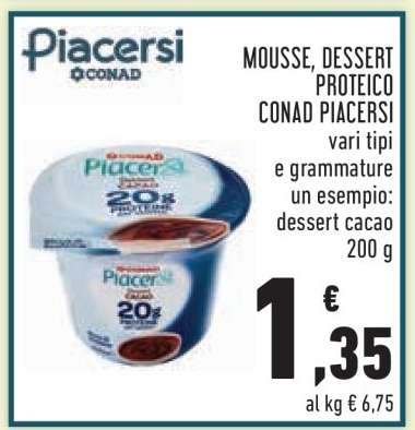MOUSSE, DESSERT PROTEICO CONAD PIACERSI