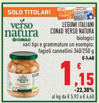 LEGUMI ITALIANI CONAD VERSO NATURA