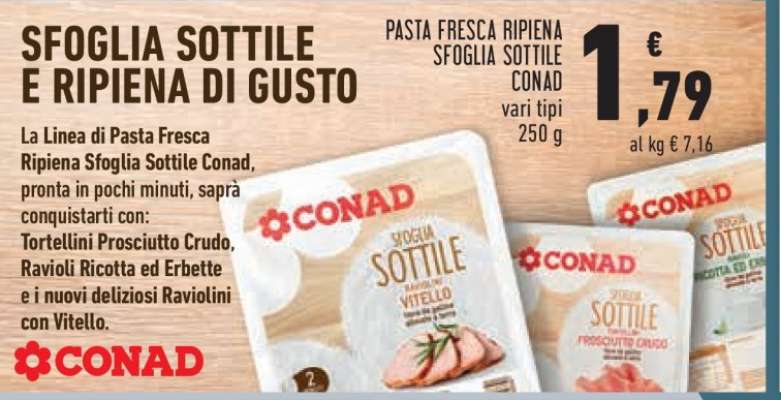 Pasta Fresca Ripiena Sfoglia Sottile Conad