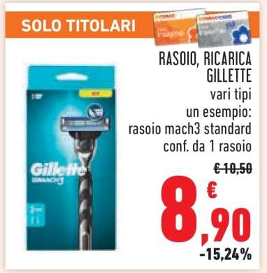 RASOIO, RICARICA GILLETTE