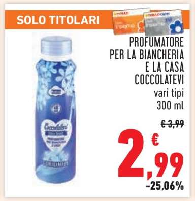 PROFUMATORE PER LA BIANCHERIA E LA CASA COCCOLATEVI