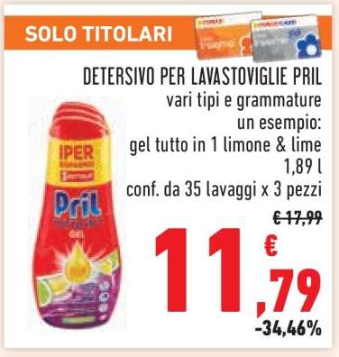 DETERSIVO PER LAVASTOVIGLIE PRIL