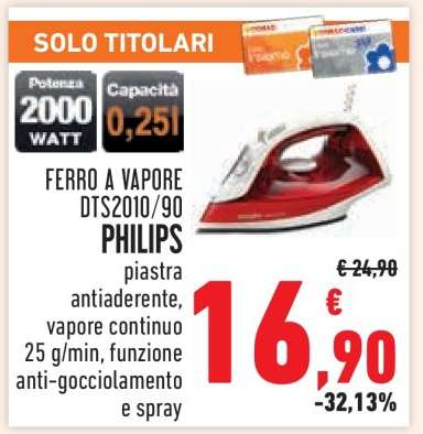PHILIPS FERRO A VAPORE DTS2010/90