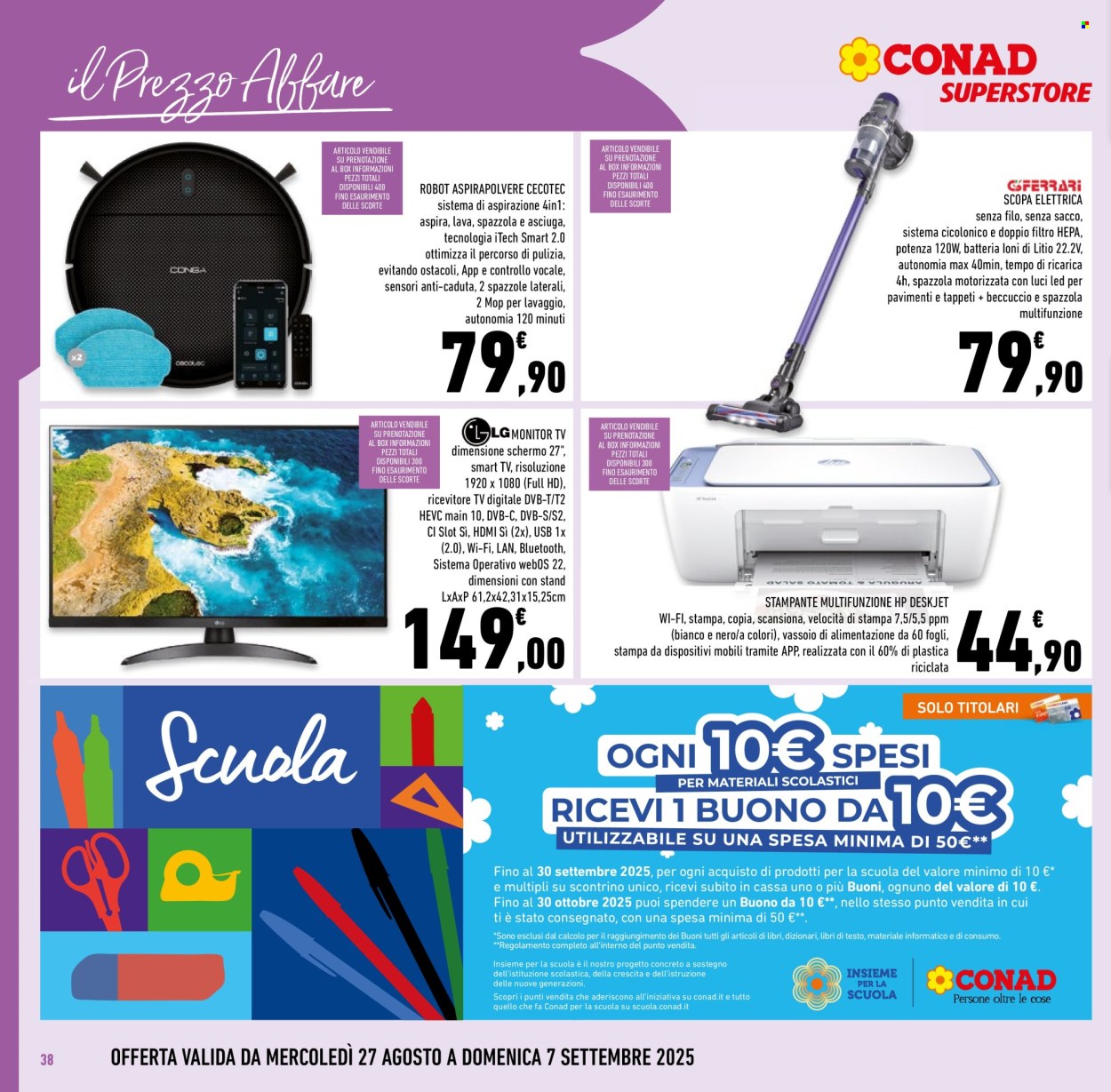 Volantino Conad Superstore - 27/8/2025 - 9/9/2025. Pagina 38